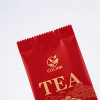 Sachets d'emballage pour thé en aluminium refermables, scellés au dos, à soufflet, imprimés sur mesure, vides, pour le stockage du café et du thé