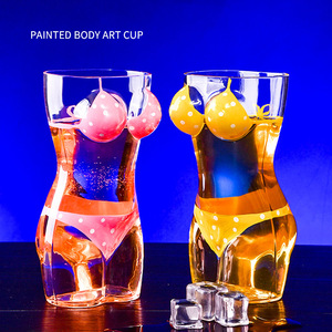 Bikini corps humain corps féminin peint à la main lunettes maillots de bain longue boisson conteneur fête cocktail <span class=keywords><strong>tropical</strong></span> <span class=keywords><strong>verre</strong></span> à bière - Product Image 3