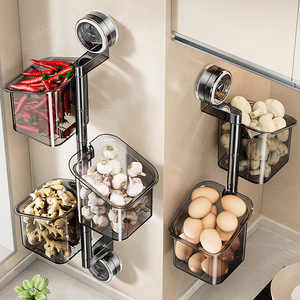 Étagère murale à ventouse de grande capacité Boîte de rangement sans perçage pour la cuisine à domicile pour panier suspendu à outils magiques - Product Image 4