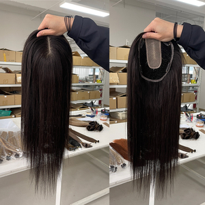 Nuevas llegadas: Topper de cabello natural virgen europeo con base de red y cutícula alineada para mujeres blancas, en stock. - Product Image 4