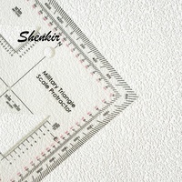 Shenkir – Gabarit de dessin carré transparent en plastique, épaisseur 1,2 mm, rapporteur, 12,7 cm x 12,7 cm, longueur maximale 12,7 cm – Meilleure vente