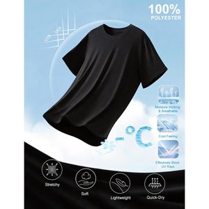 FOXA เสื้อออกกำลังกายบุรุษแห้งเร็ว เย็นสบาย เสื้อยืดแขนสั้นสำหรับออกกำลังกาย สีดำล้วน เสื้อวิ่งออกกำลังกาย เสื้อผ้ากีฬา - Product Image 5