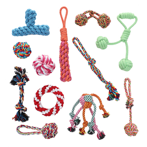 Çin üretici yüksek kaliteli yeni çevre dostu düğüm evcil etkileşimli el Polyester pamuk köpek çiğneme oyuncakları - Product Image 1