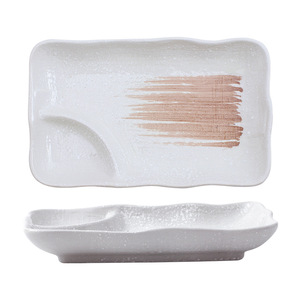 <span class=keywords><strong>Assiette</strong></span> carrée japonaise à compartiments pour snacks, plat à sushi au vinaigre, <span class=keywords><strong>assiette</strong></span> à double compartiment pour assaisonnements barbecue, plat à plats froids - Product Image 5