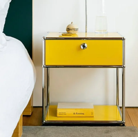 Table de Chevet Modulaire Moderne en Acier Inoxydable, Style Simple, pour Chambre à Coucher, Salon, Options de Couleurs, Meuble d'Appoint pour Canapé