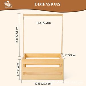 Étagère de rangement en bois pour bébé avec cintres pour vêtements et jouets, boîte d'organisation - Product Image 4