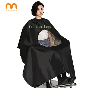 Custom logo hairdressing salon hair cut waterproof and anti-static convenient barber cape with window