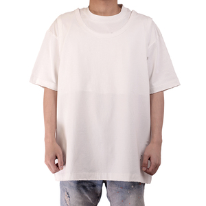 Double encolure américaine personnalisée 320 grammes T-shirt pour hommes Structure Spell Two Loose Personality Casual Tshirts - Product Image 2