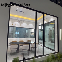 Fenêtre à battant en alliage d'aluminium pour villa moderne, design moderne, cadre étroit, profil mince, grande surface vitrée, fenêtres de maison