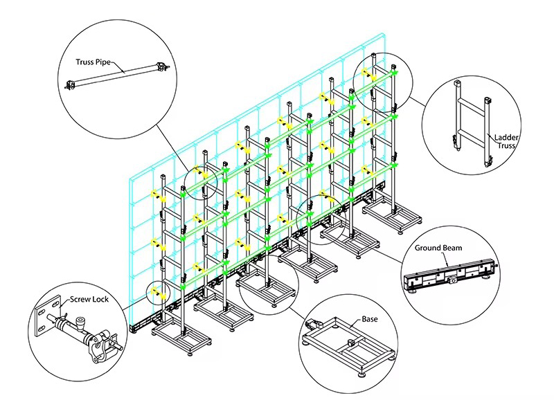 outdoor projector screen truss
