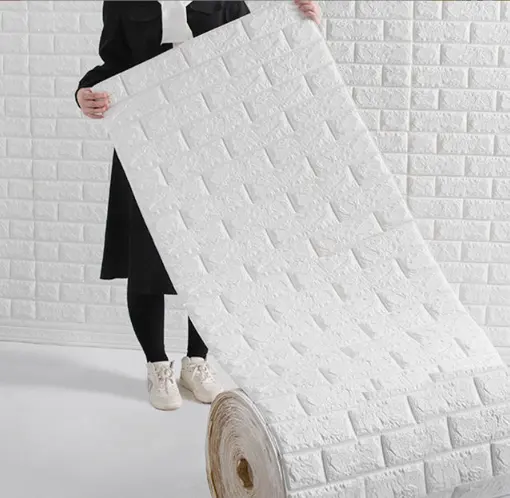 New Design Pop Cheap 3D PE Foam Wallpapers Breaks wall paper for Decorate House Walls