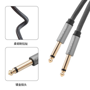 Cable de audio FOCANDEN de 6,35 mm macho a macho, trenzado de nailon blindado para guitarra, teclado, mezclador, amplificador, micrófono - Product Image 3