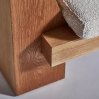 Banc vintage Wabi-sabi moderne en bois massif blanc, imperméable et durable, Dewellliving, meubles de salon