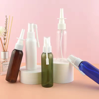 Emballage de liquide cosmétique bleu vert 60ml vaporisateur vertical vaporisateur de nez d'éléphant flacon pulvérisateur de nez en plastique PET