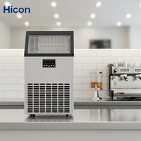 Máquina de Hielo en Cubos de Acero Inoxidable Portátil de Sobremesa Ningbo, Capacidad de 50 kg, Máquina Comercial con Compresores Emerson y Bristol HZB-50M