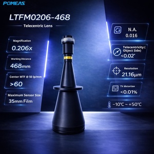 Objectif télécentrique <span class=keywords><strong>Pomea</strong></span> PMS-LTFM0206-468 0.206X à monture F, 468 mm, pour mesure longue distance, vision industrielle - Product Image 1