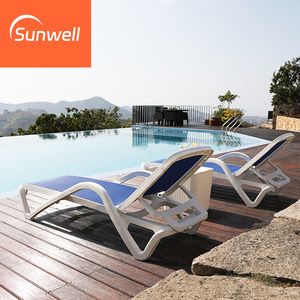 Chaise longue de piscine en <span class=keywords><strong>plastique</strong></span> durable et économique, couleur blanche, portable, pour hôtel et villa, utilisation en extérieur - Product Image 4