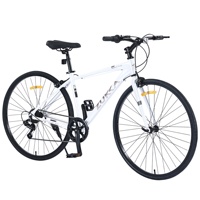 Vélo de route ZUKKA 700C pour adultes, 7 vitesses, vélo de route hybride unisexe avec cadre en alliage et freins à étrier, plusieurs couleurs