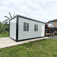 Maison conteneur préfabriquée en kit avec salle de bain et cuisine, 1 chambre, structure en acier, mini-maison prête à l'emploi
