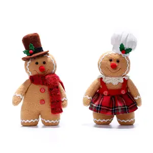 2023 Latest Christmas Decoration Gingerbread Doll European and American Toy Decoration Christmas Gingerbread Man Wool Dwarf Doll