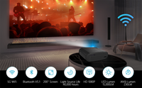 5G WIFI Projecteur Mini Smart Real 1080P Full HD Film Proyector 200 ''Grand Écran LED Dent Bleue Projecteur Extérieur Portable