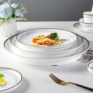 Round <b>Plate</b> Imitation Porcelain Hotel <b>Large</b> Cold Dish <b>Plate</b> Japanese Barbecue Western Steak Flat <b>Plate</b> Commercial Use - Product Image 5