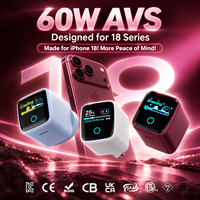 Chargeur mural USB Type-C intelligent AI à charge rapide KYT 45W 60W GaN PD 3.0 avec protection OTP