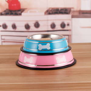 Mangkuk hewan peliharaan baja tahan karat ramah lingkungan dengan alas karet perjalanan dan mangkuk anjing untuk hewan kecil - Product Image 5