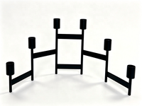 Candélabre pliable en métal à 6 bras, porte-bougie conique noir, petit volume d'emballage, décoration de centre de table pour mariage, fête à domicile
