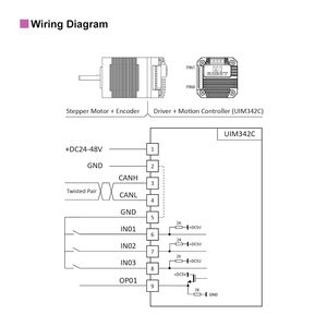 Moteur pas à pas servo UIM4247CM 24-48VDC 1.68A NEMA 17 avec encodeur intégré et contrôle en boucle fermée - Product Image 6