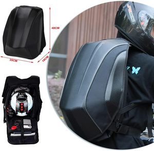 Sac à dos de moto imperméable pour hommes sacoches à fermeture éclair en fibre de carbone à coque dure pour pochettes de rangement à coque dure - Product Image 2