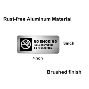 Gebürstetes Aluminium Nichtraucher- und Kein-Vaping-Schild Modernes Doppelverbotsschild Langlebiges Metallschild für Büro, Hotel & Restaurant - Product Image 2