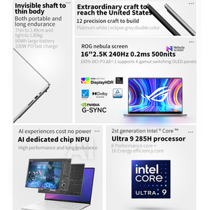 แล็ปท็อป Zephyrus G16 Air ใหม่เอี่ยม สำหรับสำนักงาน ธุรกิจ แล็ปท็อป Ultra 9 285H Rtx5060 Rtx5070 หน้าจอ 16 นิ้ว โน้ตบุ๊กเกมมิ่ง คอมพิวเตอร์ Huan1 - Product Image 2