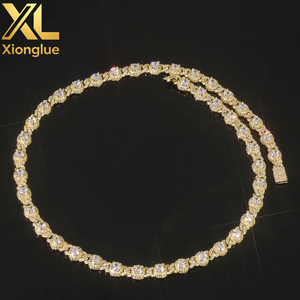 European American Hip Hop 7.5mm Bead Cuban <b>Chain</b> Men's Niche Light Luxury Necklace Customizable <b>Cross</b>-Border Jewelry Accessory - Product Image 2