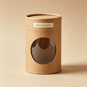 Tube en papier kraft écologique et recyclable personnalisé pour l'emballage du café avec couvercle personnalisé, estampage à chaud et finition invisible - Product Image 3