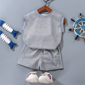 Nouvel été ensemble de débardeurs pour enfants pour garçons sans manches maille <span class=keywords><strong>rouge</strong></span> vêtements bébé à la mode vêtements pour enfants - Product Image 5
