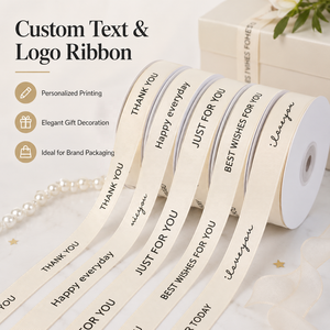 Nastri in Gros Grain Stampati di Lusso di Alta Qualità, Rotolo con Logo Personalizzato, Nastri di Raso Decorativi per Confezioni Regalo con Fiocchi e Stampa Oro a Caldo - Product Image 3