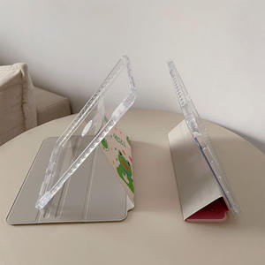 Nouvelle couverture de support à trois volets intégrée rotative avec réveil/sommeil automatique convient aux étuis pour tablette de dessin animé peint <span class=keywords><strong>iPad</strong></span> 9.7 pouces X3C - Product Image 5