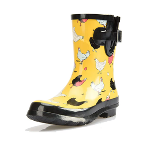Popular cómodo personalizado altura Animal <span class=keywords><strong>pollo</strong></span> impresión Wellington bota <span class=keywords><strong>granjero</strong></span> goma bota de lluvia - Product Image 3