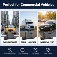 Dash Cam Streaming Langsung 4G Dual Channel 1080P Pelacakan GPS Penglihatan Malam Rekaman Berulang Peringatan SOS Perekam Video DVR Mobil Armada