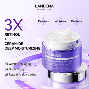 Crème pour le visage organique au rétinol <span class=keywords><strong>Lanbena</strong></span> OEM pour éclaircir la peau et hydrater en profondeur, crème éclaircissante pour le visage personnalisée - Product Image 2