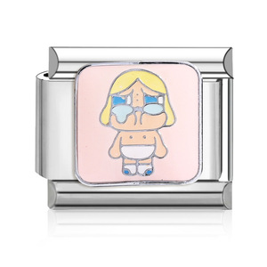 Crying Baby Modular Bracelet Zinc Alloy Cartoon DIY Jewelry Set Unisex Gift Bracelet - Product Image 4