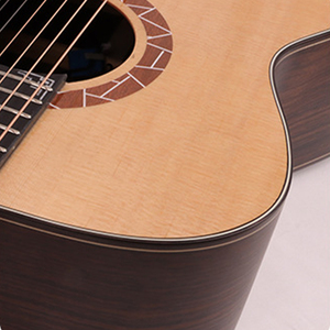 Violão Acústico Todo Sólido de <span class=keywords><strong>40</strong></span> Polegadas |   Violão Folk Minimalista com Tampo em Abeto Europeu, Fundo e Laterais em Mogno, e Trastes Redondos - Product Image 6