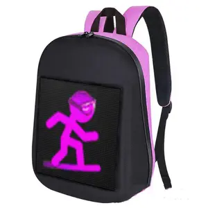 Lol livraison mobile a mené le panneau d'affichage bikeman distributeur couverture wifi smart led dynamique 3d gilet clignotant à led en plein air sac à dos