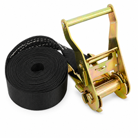 Sangle d'arrimage à cliquet en polyester robuste et compacte de 1,5 pouce, 2 tonnes, avec pièces galvanisées pour la sécurisation des charges de camions et conteneurs