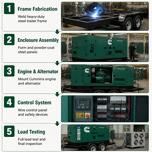 Groupe électrogène diesel professionnel insonorisé super silencieux avec moteur Cummins Weichai Yuchai Perkins de 300-2000 kW, homologué OEM - Product Image 3