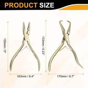 Kit de Herramientas de Extensión de Cabello OBEXA, Alicates de Acero Inoxidable para Cerrar y Remover Micro Anillos, Juego de Alicates con Agarre Dorado - Product Image 6