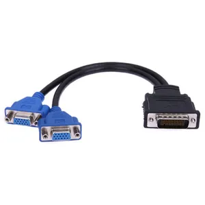 Nhà Máy DVI 59 Pin Nam Để 2 VGA 15 Pin Nữ Splitter Adapter Cable Dẫn Dây Cáp Cho HP Dell Màn Hình TV Máy Chiếu Máy Tính