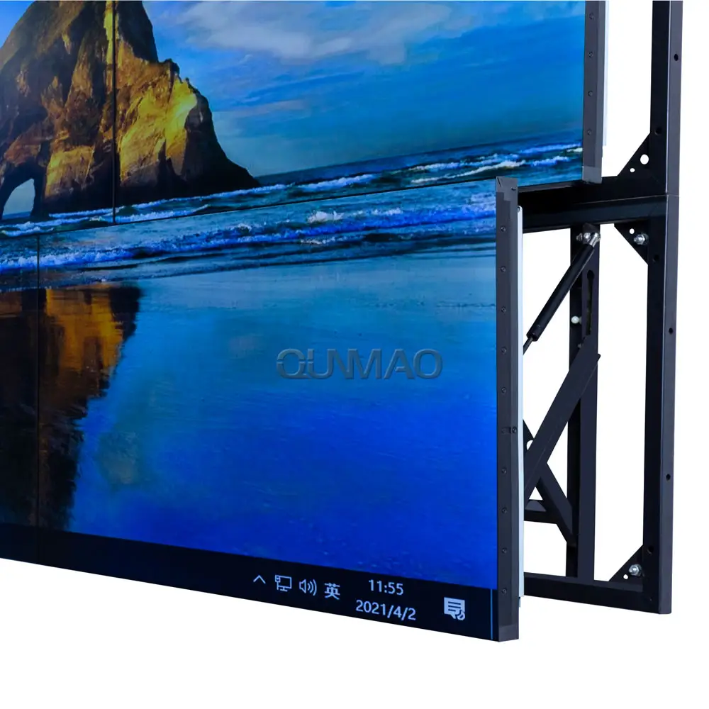 55Inch 1920X1080P 700Nite 0.88Mm 1.8Mm 3.8Mm Bezel 2X2 Lcd Televisie Videowall Reclame Spelers Met Vloerstandaard Beugel