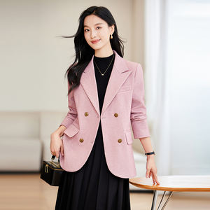 2023 abrigo de ocio elegante para mujer, chaqueta de un solo botón de manga larga de alta calidad, botón de traje pequeño sólido para Otoño Invierno - Product Image 6